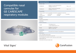 Compatible nasal cannulas for GE CARESCAPE