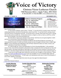 Newsletter - Christus Victor Lutheran Church
