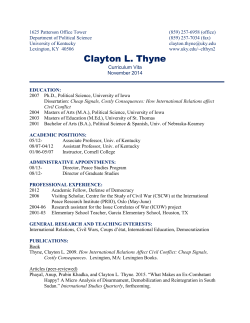 Clayton L. Thyne - University of Kentucky