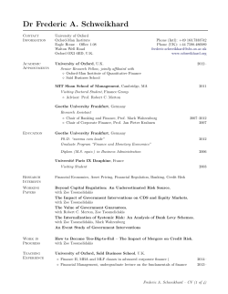 Curriculum Vitae - Frederic A. Schweikhard