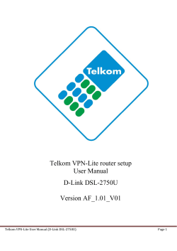 Telkom VPN-Lite router setup User Manual D-Link