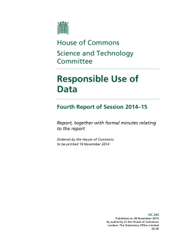 Responsible Use of Data - United Kingdom Parliament