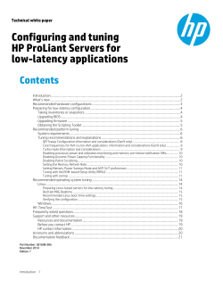 Configuring and tuning HP ProLiant Servers for