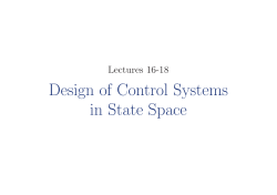 Design of Control Systems in State Space