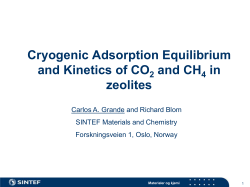 Cryogenic adsorption equilibrium and kinetics of CO 2 and