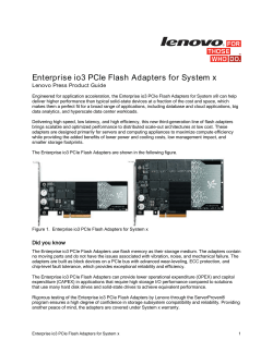 Enterprise io3 PCIe Flash Adapters for System x