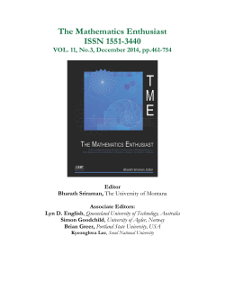 The Mathematics Enthusiast ISSN 1551-3440