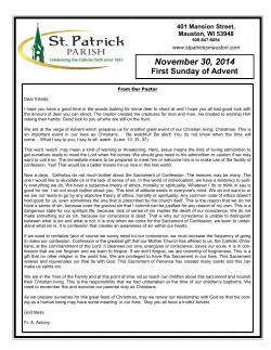 November 30, 2014 - St. Patrick's Catholic Church and School
