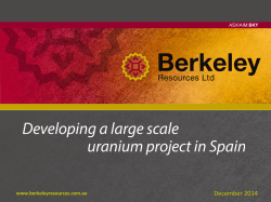 December 2014 - Berkeley Resources