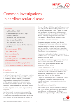 Common investigations in cardiovascular disease