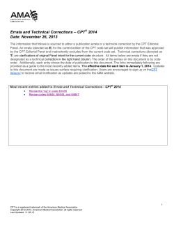 CPT Errata-Technical Corrections