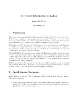 Very Short Introduction to LaTeX