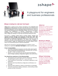 3Shape is looking for a QA Auto Test Expert