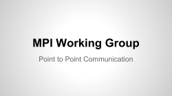 MPI Working Group - MPI Forum Meetings