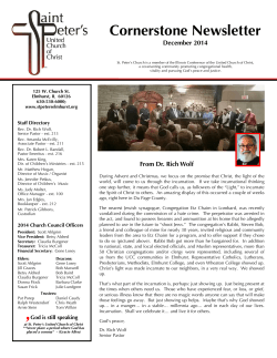 December 2014 - St. Peter's United Church of Christ