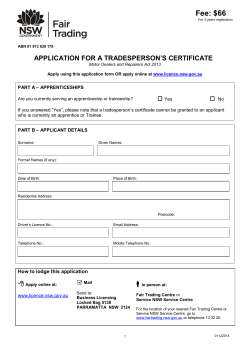 Application for a Tradesperson's Certificate - PDF