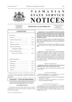 State Service Notices 21482 - 26 November 2014