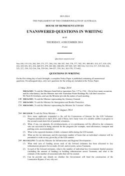 House Unanswered Question in Writing Report