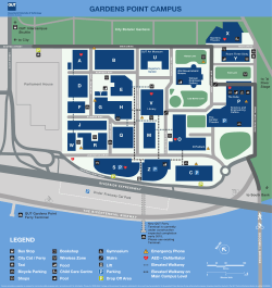 QUT Gardens Point campus wayfinding map