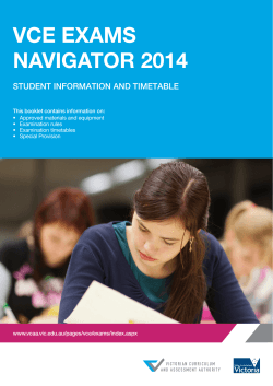 VCE Exams Navigator 2014 - Victorian Curriculum and Assessment