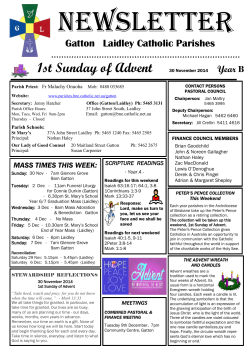 newsletter - Mass times and parishes