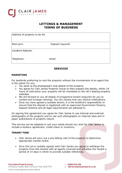 Terms of Business - Clair James Property Group