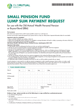 small pension fund lump sum payment request