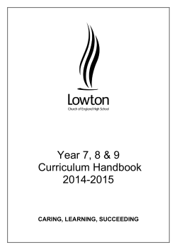 KS3 Curriculum Handbook - Lowton Church of England High School