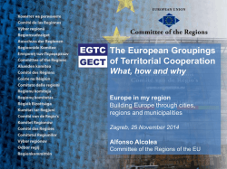 The European Groupings of Territorial Cooperation