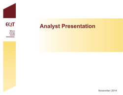 Analyst Presentation -- November 2014