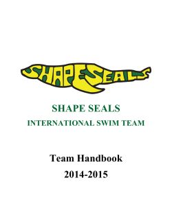 SHAPE SEALS Team Handbook 2014-2015