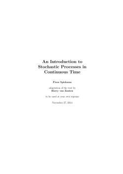 An Introduction to Stochastic Processes in Continuous Time