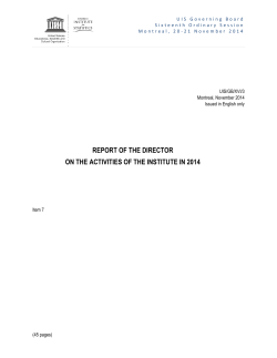 report of the director on the activities of the institute in 2014