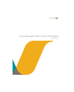 Vocera Messaging Platform Server Sizing Matrix