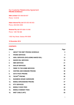 iiNet Group Pricing Schedule