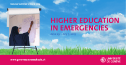 HIGHER EDUCATION IN EMERGENCIES