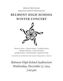 BHS Winter Concert Program