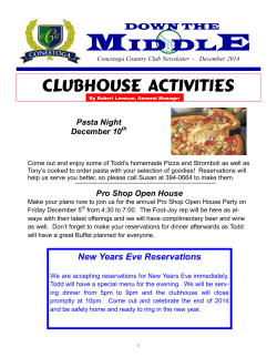 CLUBHOUSE ACTIVITIES - Conestoga Country Club