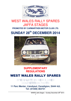 Regulations for WWRS Jaffa Stages 2014