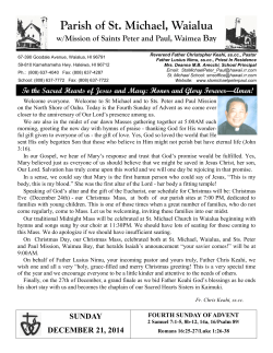 This weeks bulletin - St. Michael Parish w Mission of Sts. Peter & Paul