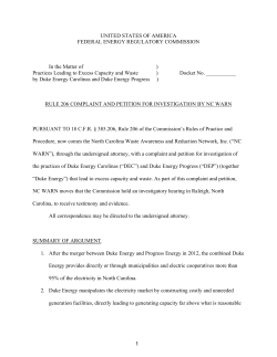 See the NC WARN filing with FERC