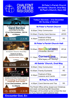 This week's Pew Sheet - Chalfont St Peter Parish