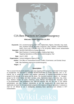 CIA Best Practices in Counterinsurgency