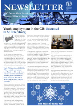 NEWSLETTER ILO Decent Work Technical Support Team and
