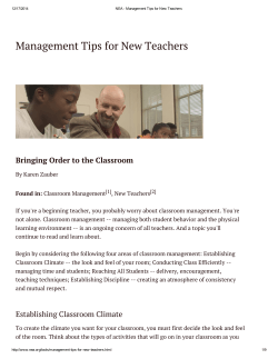 Management Tips for New Teachers