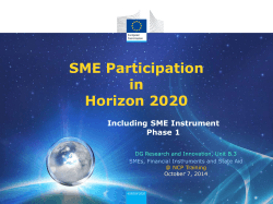SME Participation in Horizon 2020