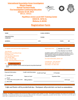 Registration Form - Illinois Association of Arson Investigators