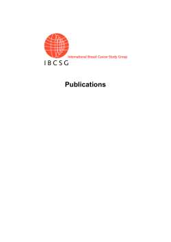IBCSG publication list