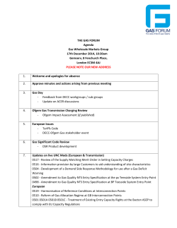 THE GAS FORUM Agenda Gas Wholesale Markets Group 17th December