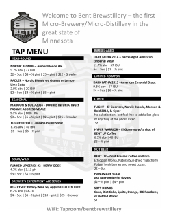 Our Current Taproom Menu.